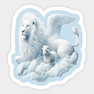 Lamb and Lion Sticker